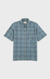 Gabe Shirt - Blue Yellow Flower Check | Folk x Goss Brothers