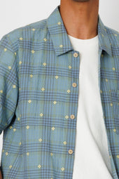 Gabe Shirt Yellow Flower Check Folk X Goss Brothers