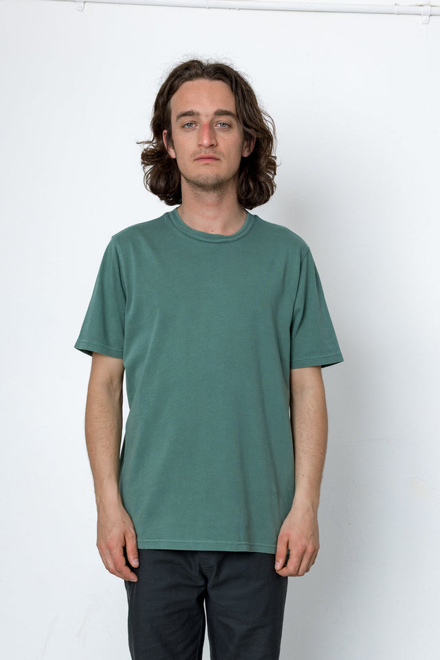 Jacquard Neck T-Shirt - Peacock