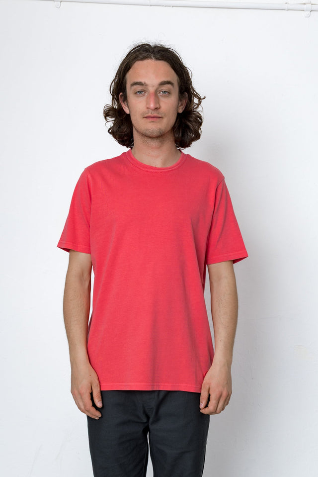 Jacquard Neck T-Shirt - Berry