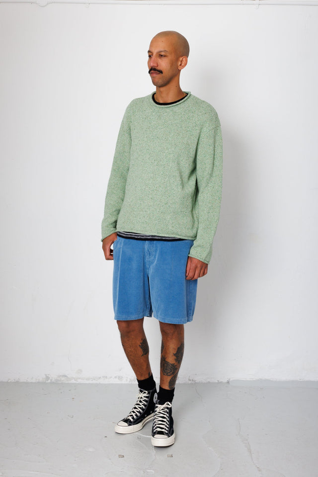 Relaxed Jean Short - Soft Blue Cord