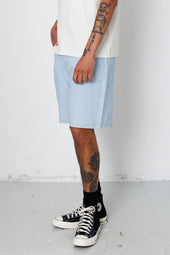 Relaxed Jean Short Pale Ticking Stripe
