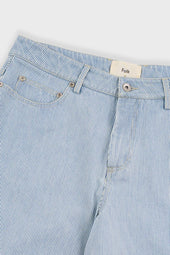 Relaxed Jean Short Pale Ticking Stripe
