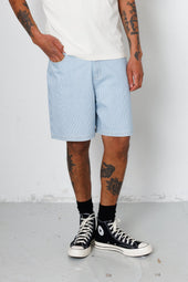 Relaxed Jean Short Pale Ticking Stripe