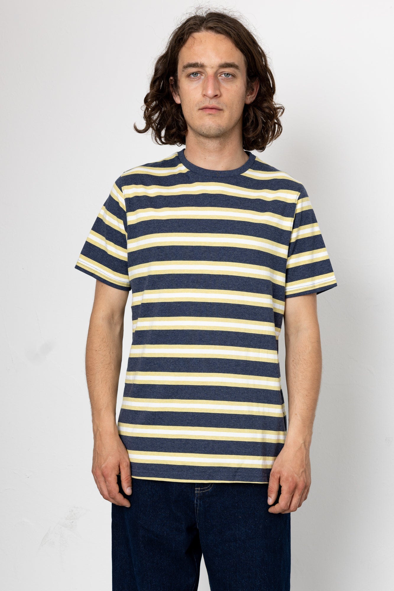 Kirk T-Shirt - Indigo / Yellow Stripe