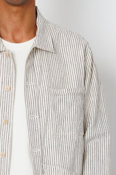 Meyer Shirt Jacket Monochrome Stripe