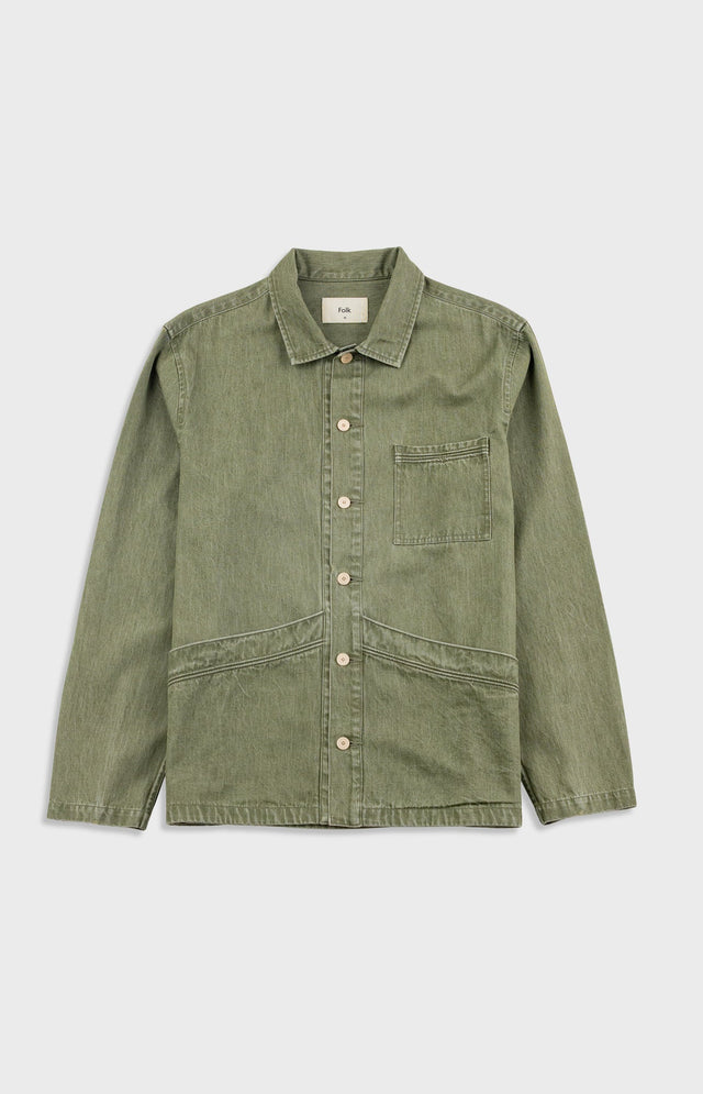 Meyer Shirt Jacket - Sage Lightweight Denim
