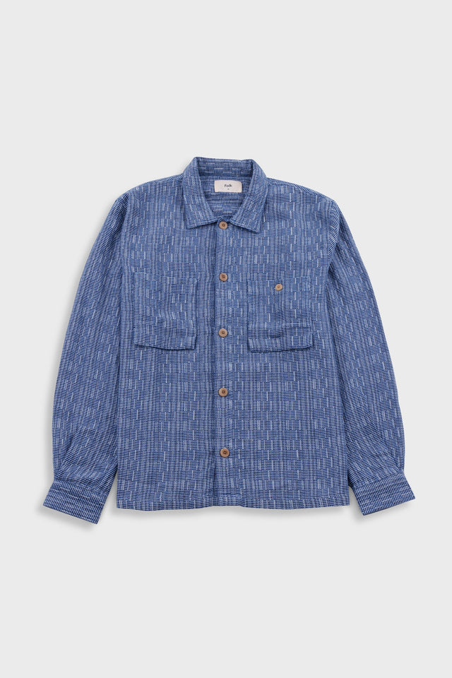 Patch Overshirt - Blue Basketweave