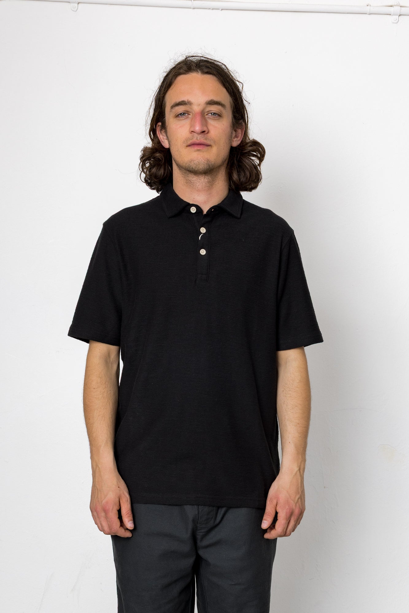 Ray Slub Polo - Washed Black