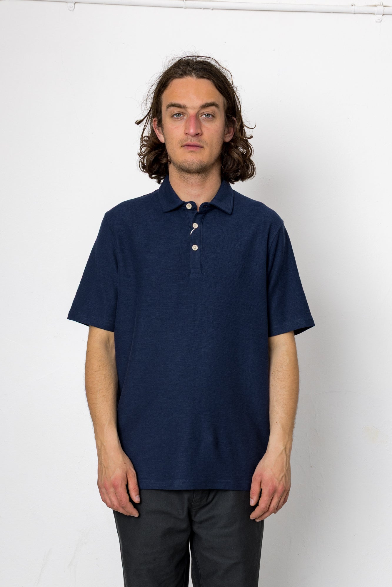 Ray Slub Polo - Dark Navy