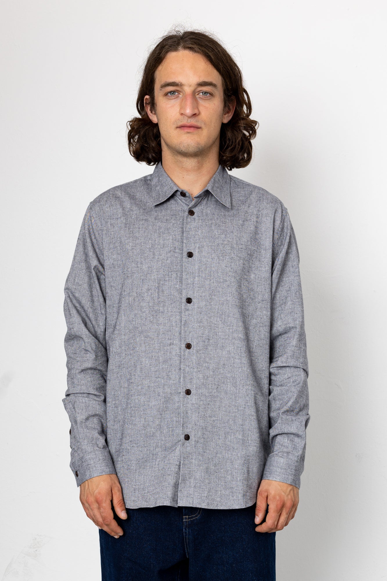 Relaxed Fit Shirt - Black Melange