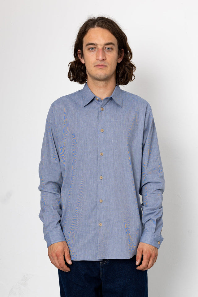 Relaxed Fit Shirt - Blue Minicheck