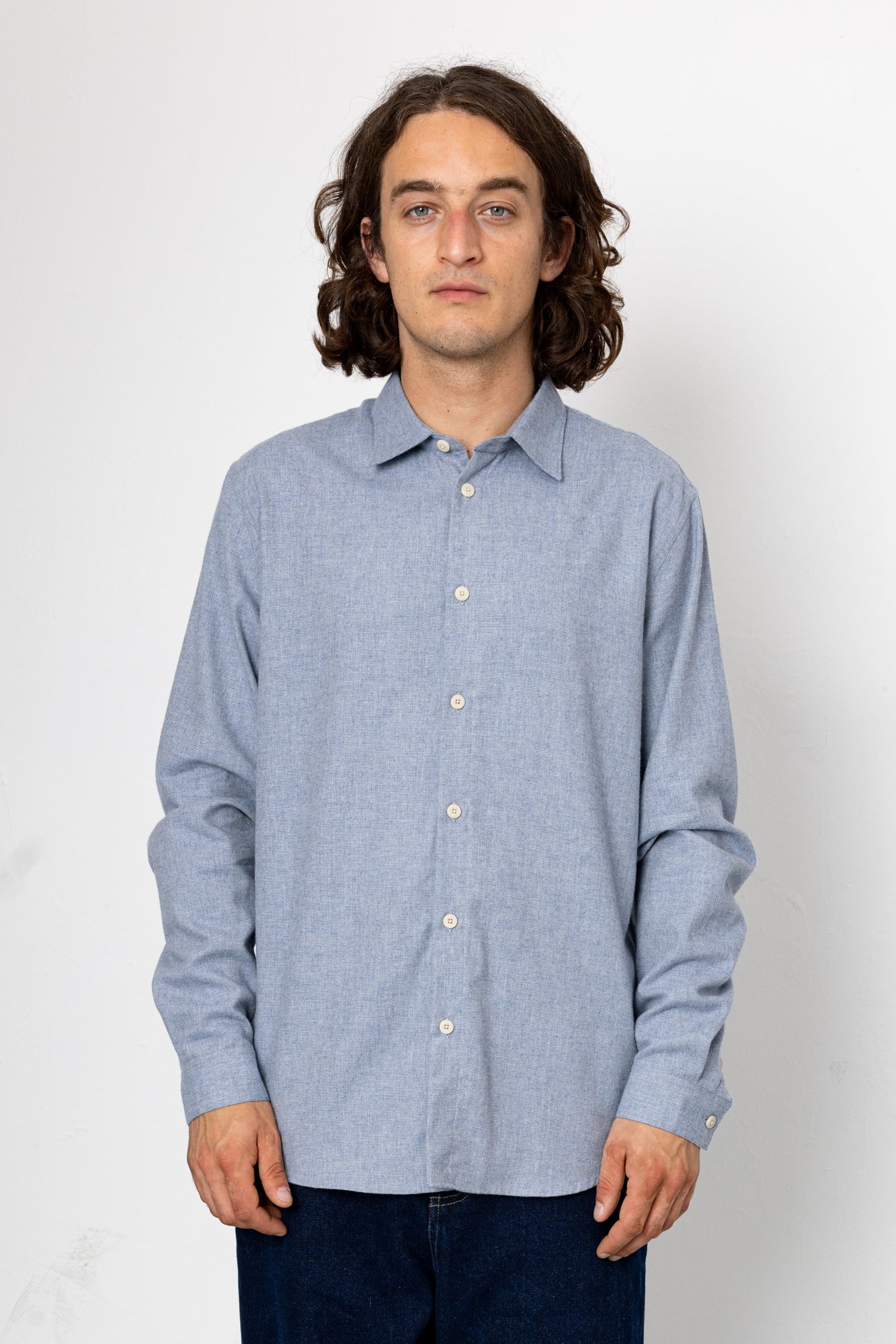 Relaxed Fit Shirt - Brushed Blue