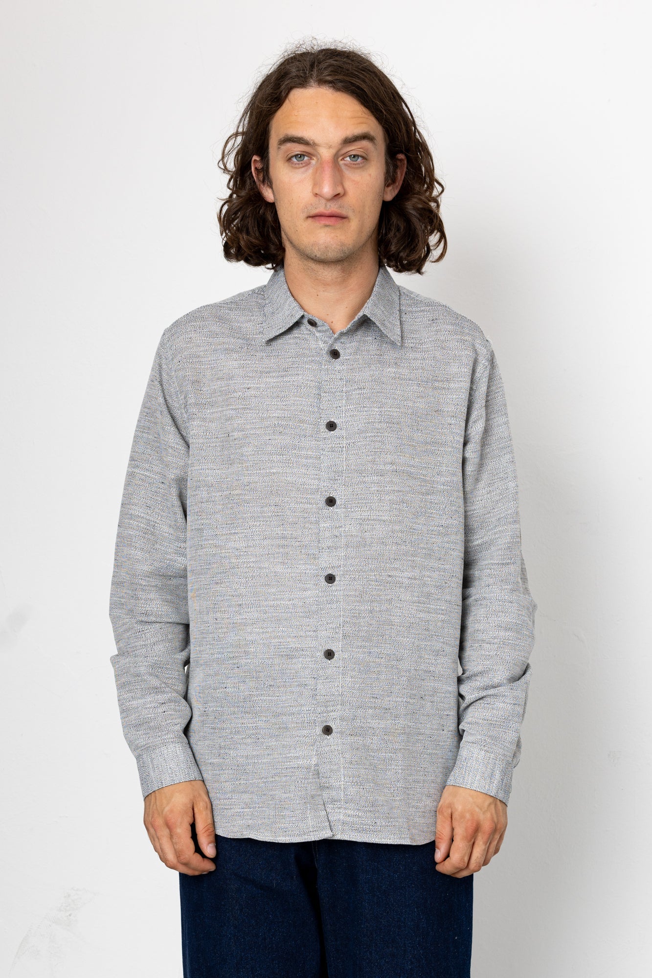 Relaxed Fit Shirt - Mottled Black Ecru