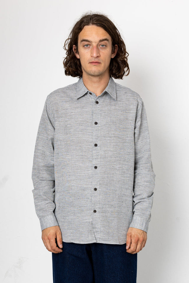 Relaxed Fit Shirt - Mottled Black Ecru