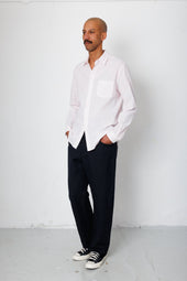 Relaxed Fit Shirt Pink Fine Stripe