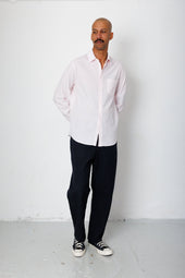 Relaxed Fit Shirt Pink Fine Stripe