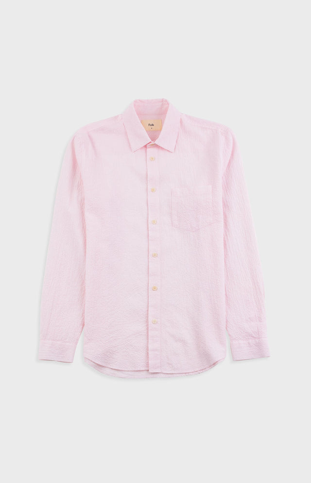 Relaxed Fit Shirt - Pink Fine Stripe