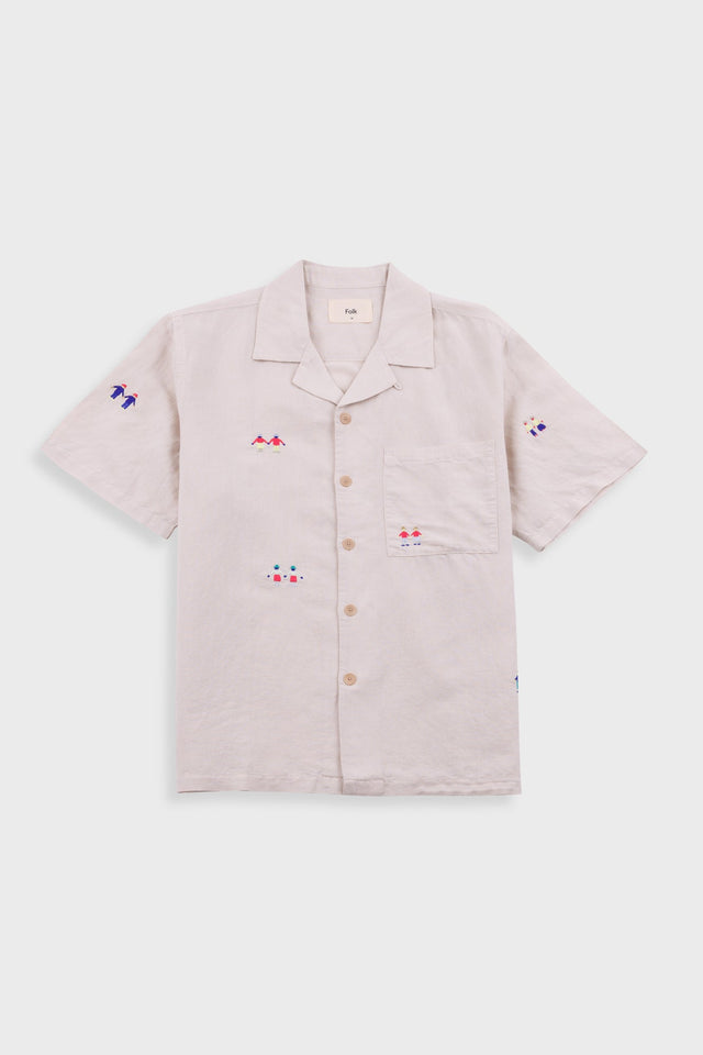 Relaxed Soft Collar Shirt - Ecru Embroidery | END. Exclusive