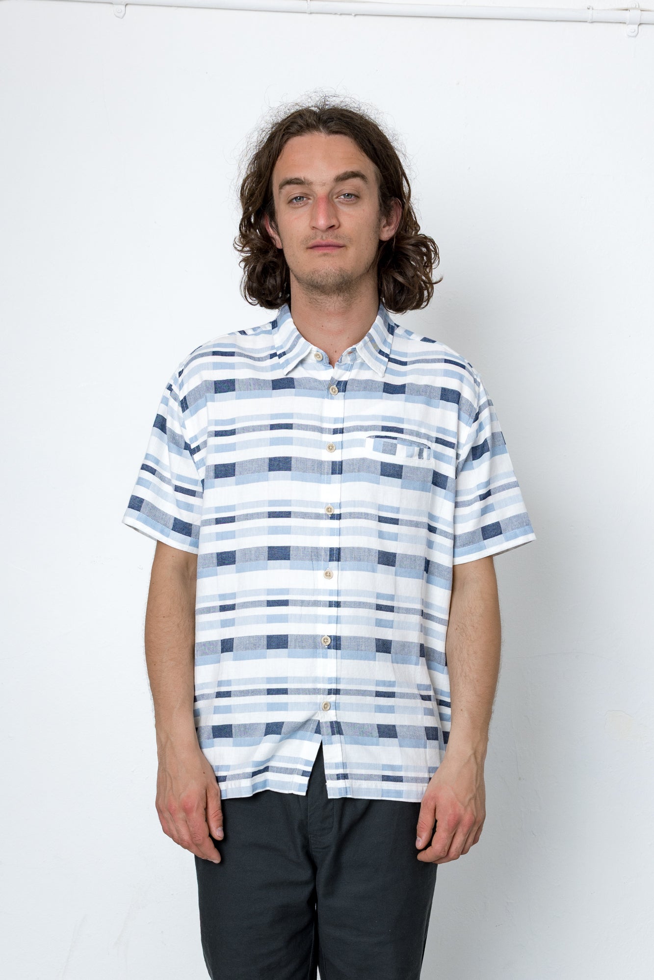 Rushman Shirt - Denim Grid