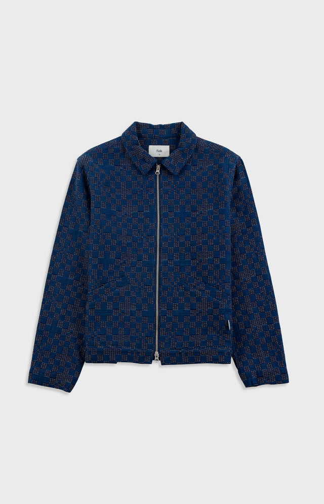 Signal Blouson - Indigo Mix Checkerboard