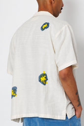 Relaxed Soft Collar Shirt Embroidered Flower Folk X Goss Brothers