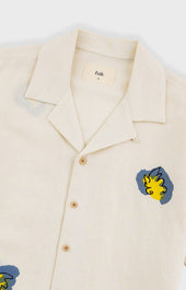 Relaxed Soft Collar Shirt Embroidered Flower Folk X Goss Brothers