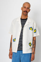 Relaxed Soft Collar Shirt Embroidered Flower Folk X Goss Brothers