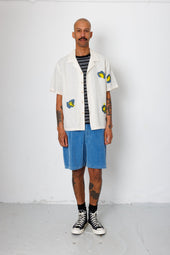 Relaxed Soft Collar Shirt Embroidered Flower Folk X Goss Brothers