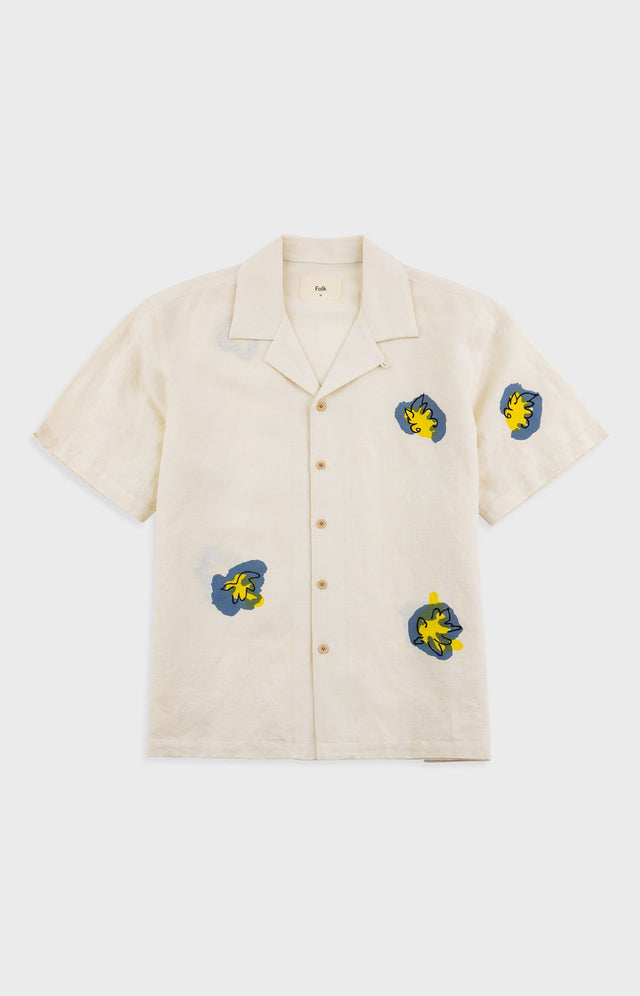 Relaxed Soft Collar Shirt Embroidered Flower Folk X Goss Brothers