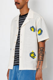 Relaxed Soft Collar Shirt Embroidered Flower Folk X Goss Brothers