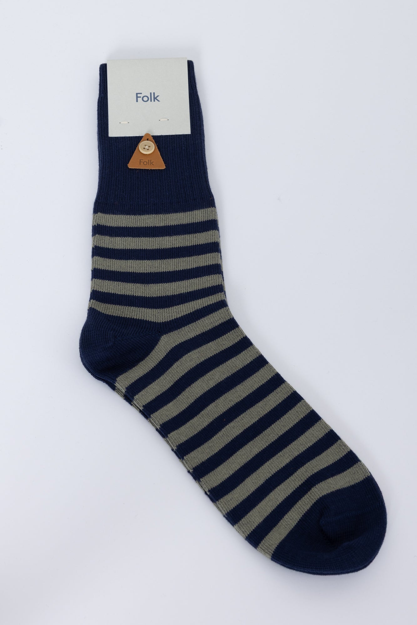 Stripe Sock - Navy / Sage Stripe