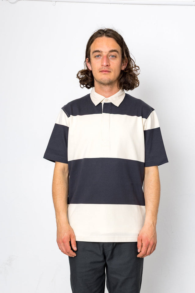 Trikot Rugby Polo - Washed Black / Ecru