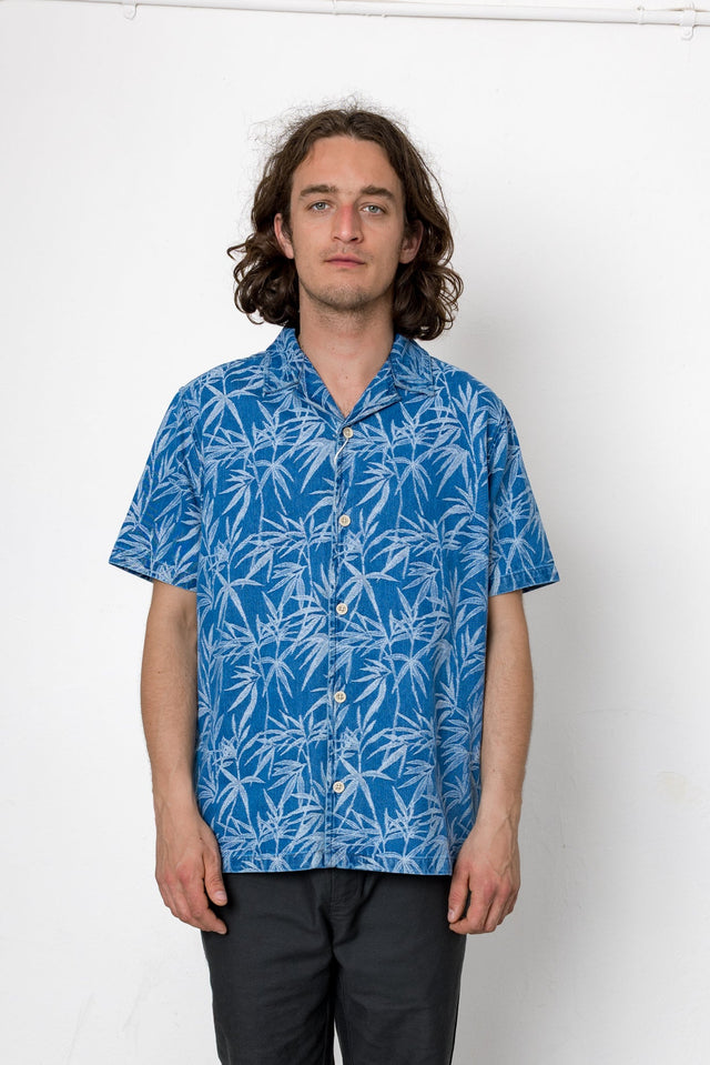 Tropicana Shirt - Denim Tropical Embroidery