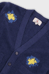 Waffle Cardigan Embroidered Flower Folk X Goss Brothers