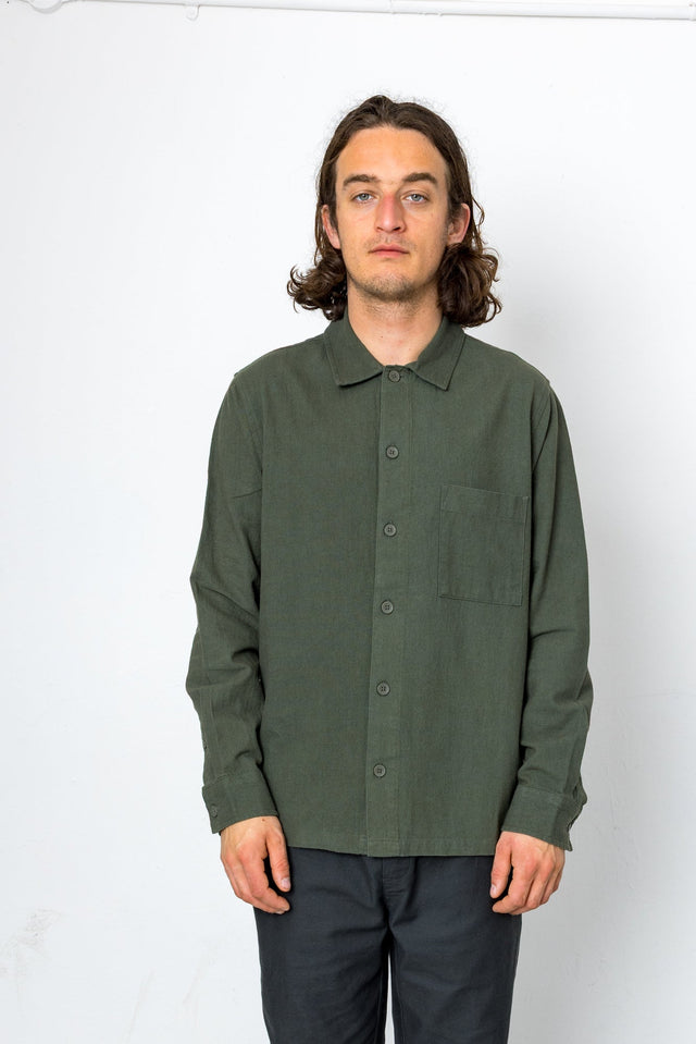 Crinkle Long Sleeve Shirt - Coco Green