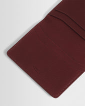 Forbe Cherry Retro Grain Leather Cardholder