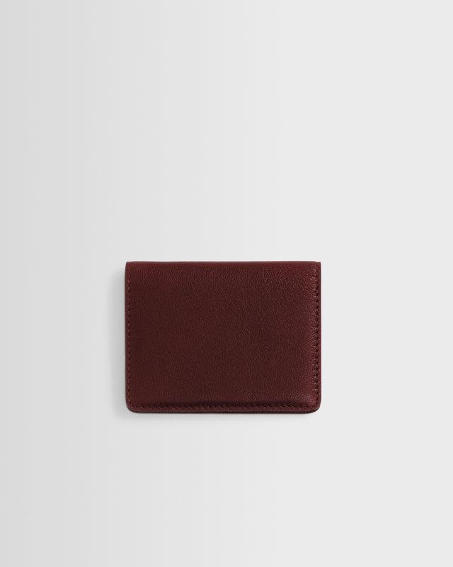 Forbe - Cherry Retro Grain Leather Cardholder