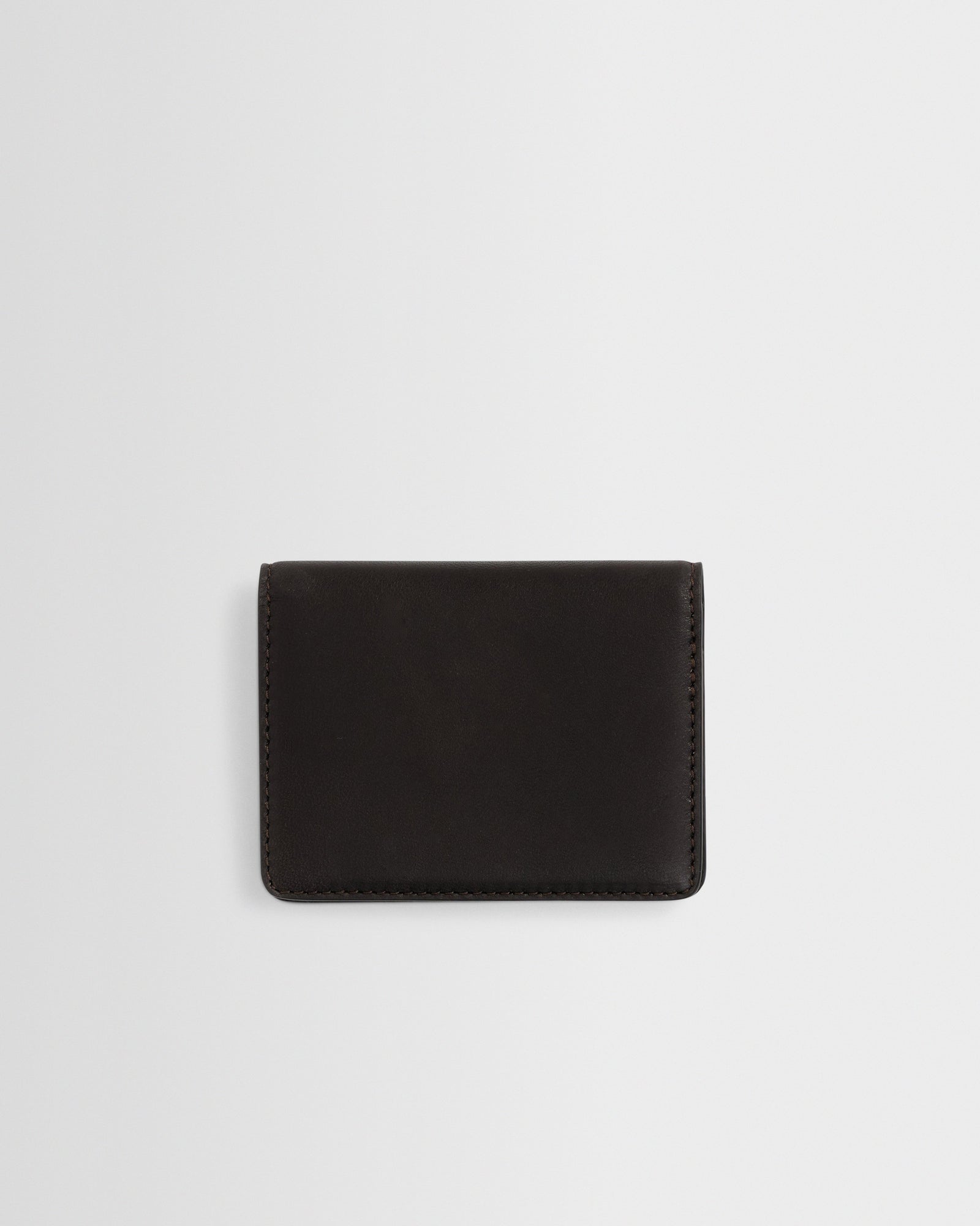 Forbe Dark Brown Retro Grain Leather Cardholder