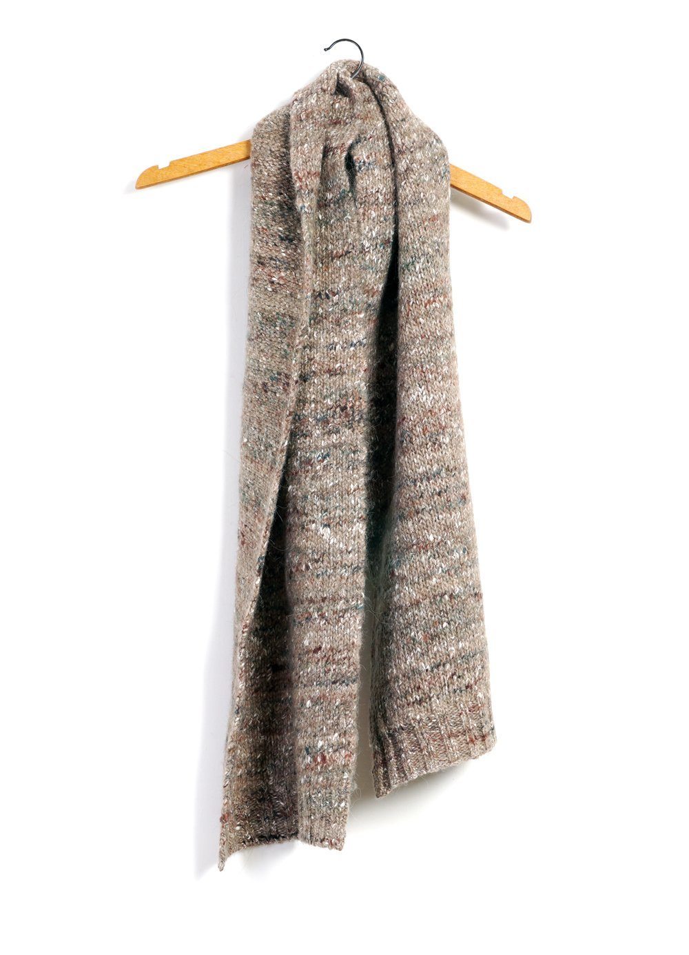 Frans Chunky Knitted Scarf Beigetweed