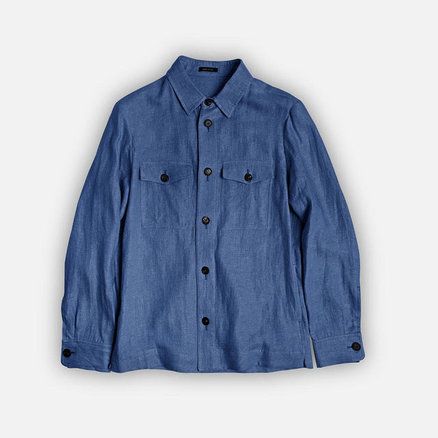 Blue Linen Freisa Overshirt