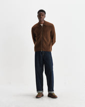 Friar Brush Cable Knit Zip Cardigan