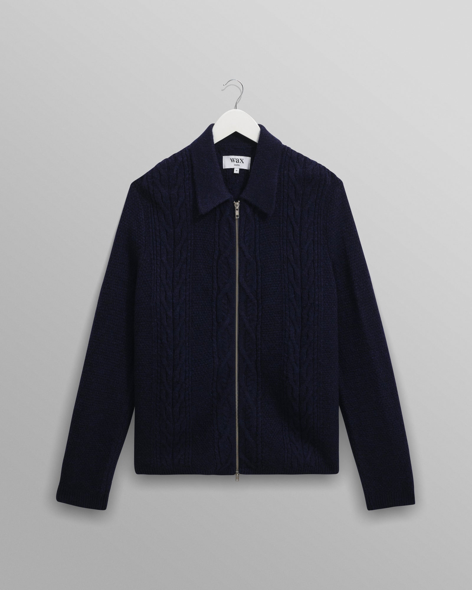Friar Brush Cable Knit Zip Cardigan