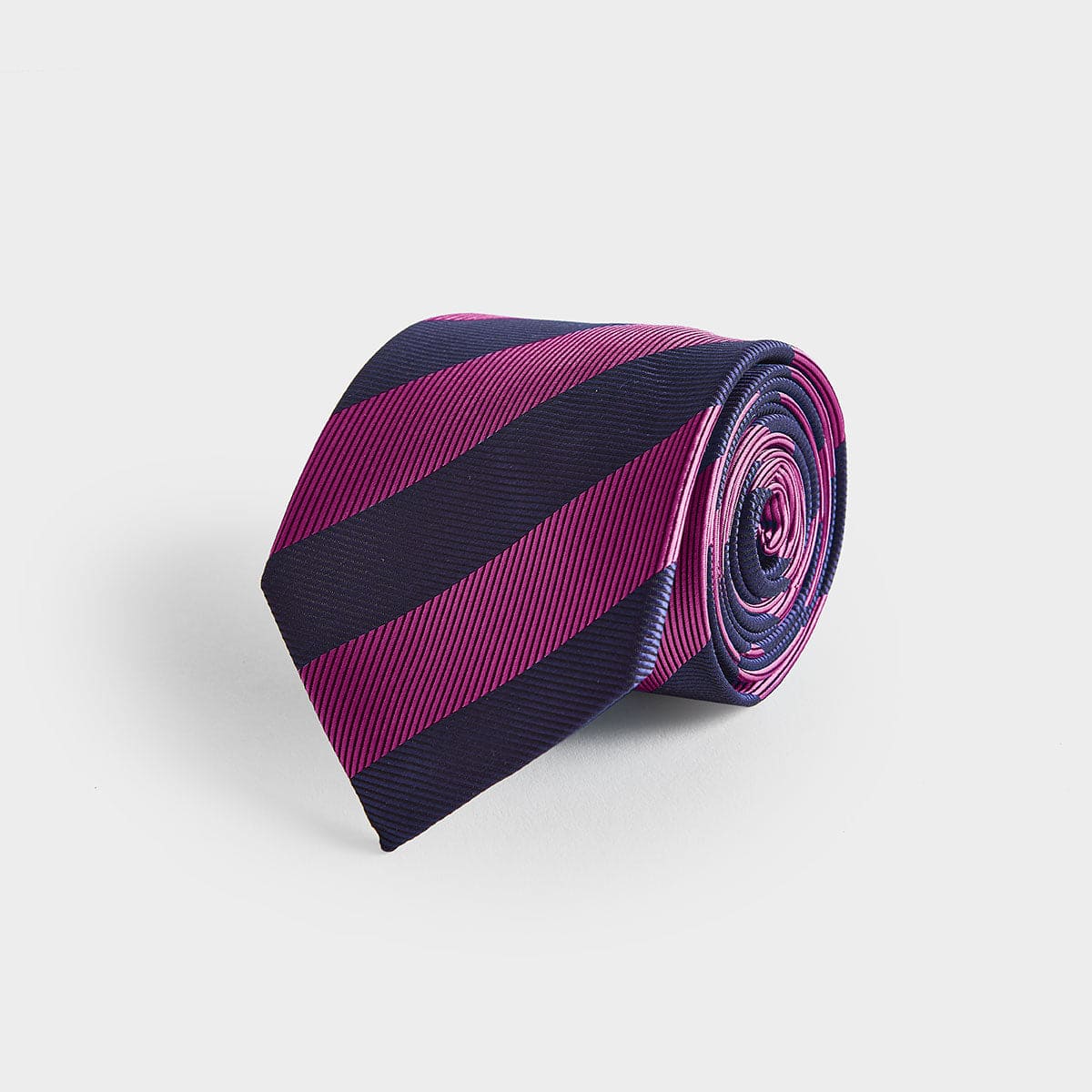 Fuchsia Block Stripe Silk Tie