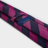 Fuchsia Block Stripe Silk Tie