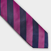 Fuchsia Block Stripe Silk Tie