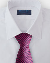 Fuchsia Navy Houndstooth Silk Tie