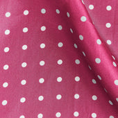Fuchsia White Medium Spot Silk Pocket Square