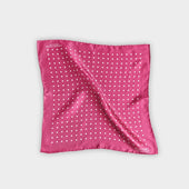 Fuchsia White Medium Spot Silk Pocket Square