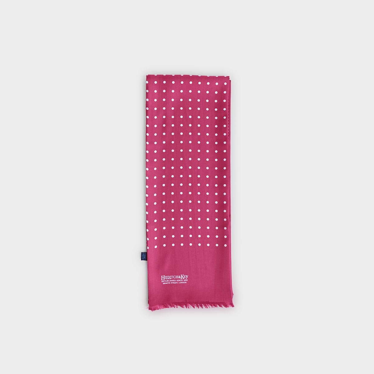 Fuchsia White Spot Silk Tubular Scarf